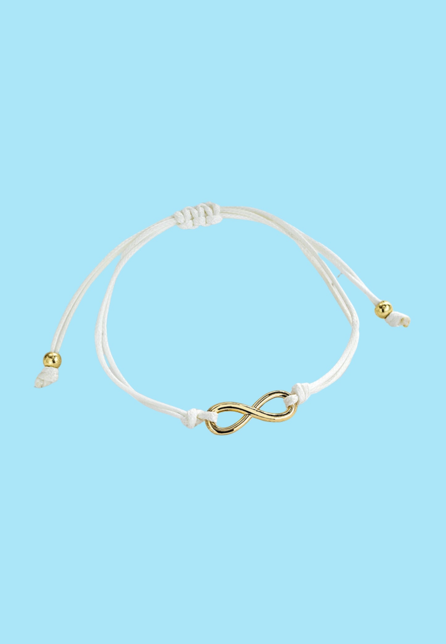 "ENDLESS" string bracelet simple white with gold details