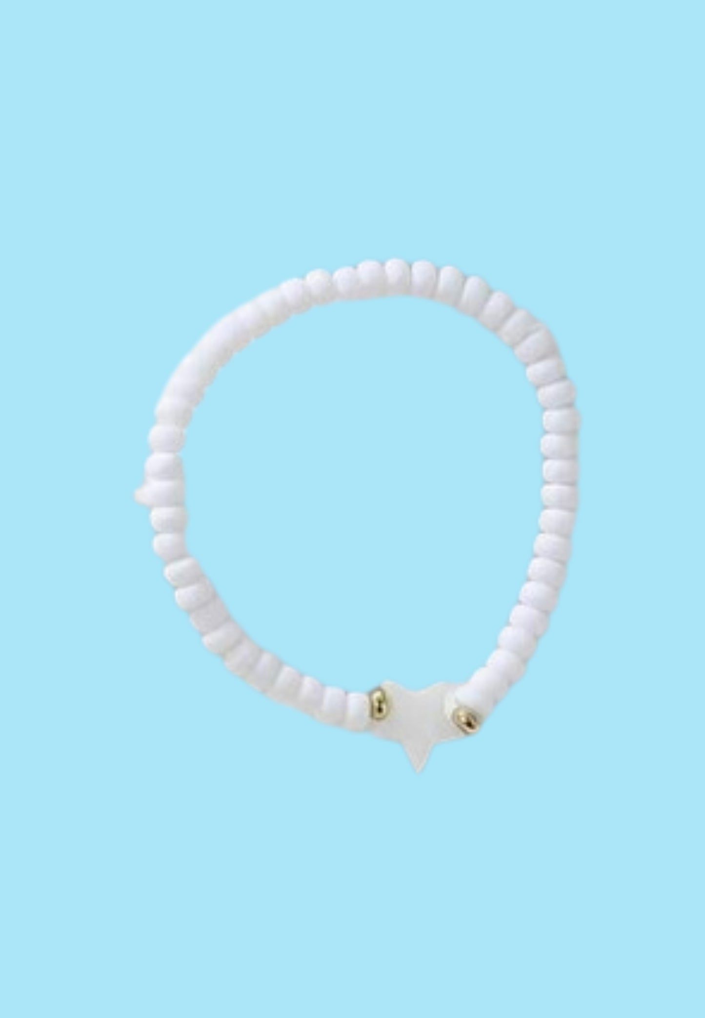 "Starry" white beads bracelet with star